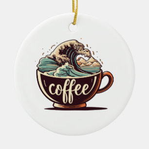 Den Stora Kaffe-Vågen Julgransprydnad Keramik