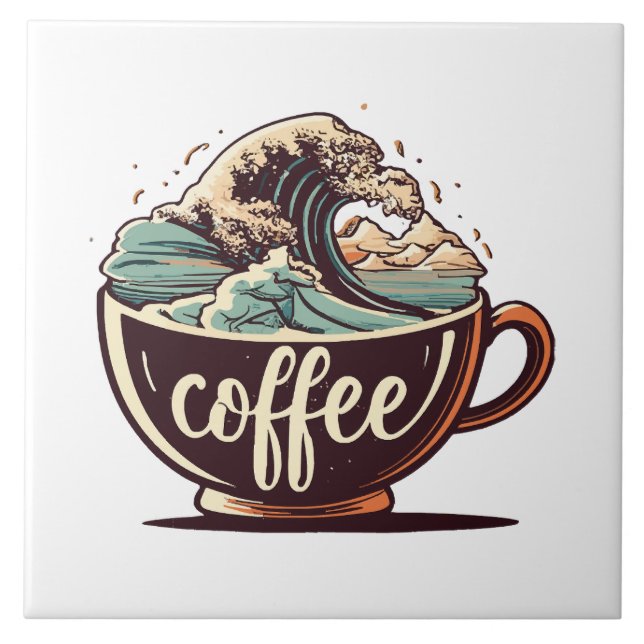 Den Stora Kaffe-Vågen Kakelplatta (Framsidan)