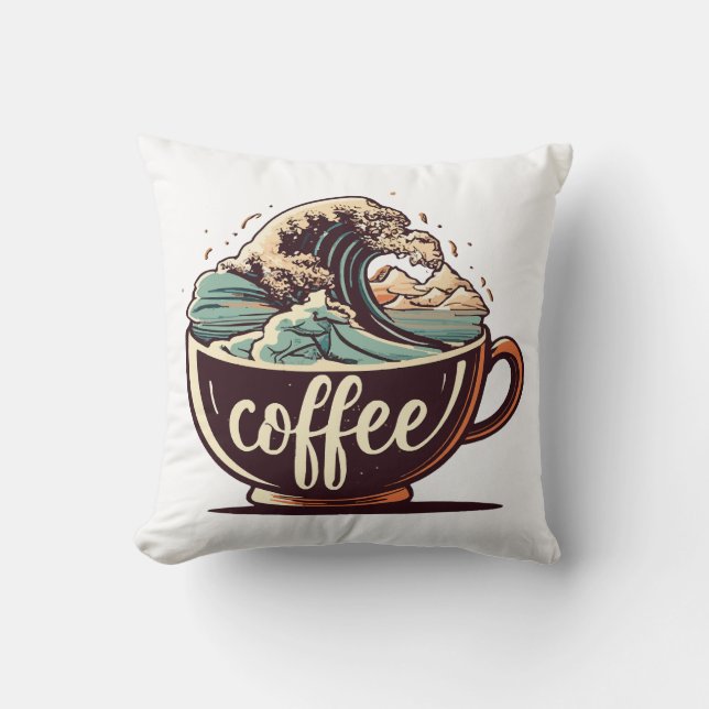 Den Stora Kaffe-Vågen Kudde (Framsida)