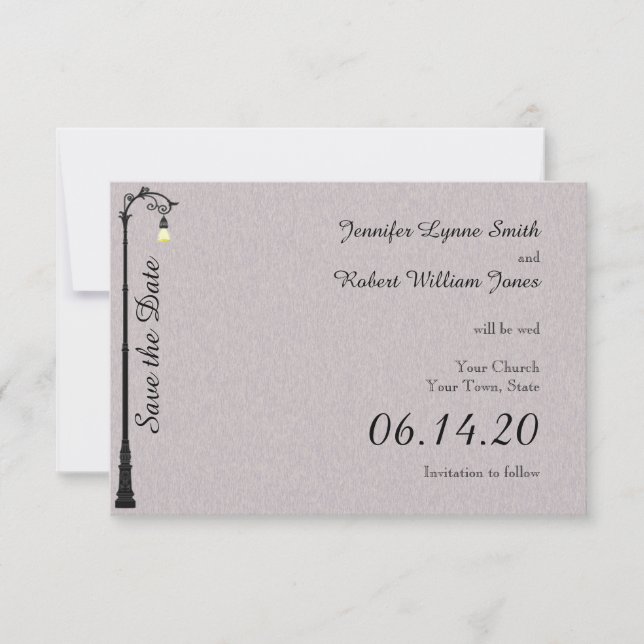 Den stora lilla Bröllop spara datum Spara Datumet (Framsida)