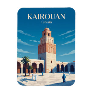 Den stora moskén i Kairouan Tunisien Magnet