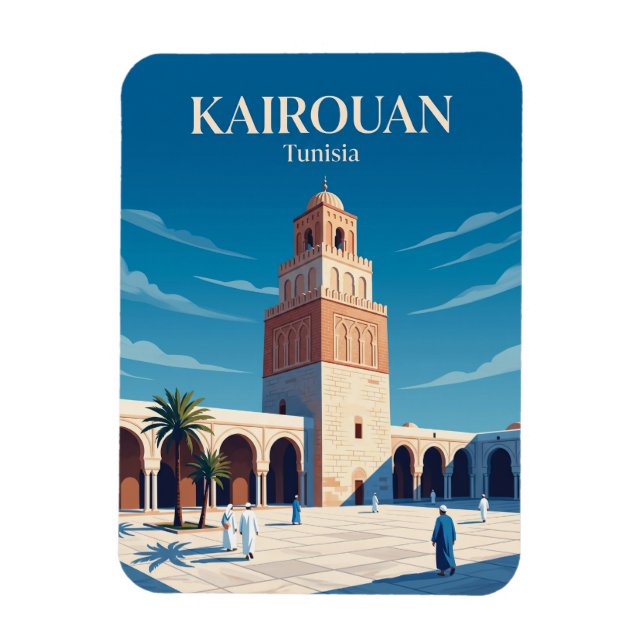 Den stora moskén i Kairouan Tunisien Magnet (Vertikal)