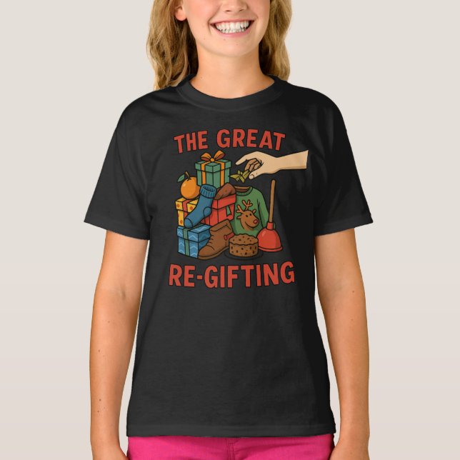Den Stora Omsgåvan – Rolig Vit Elefant Jul T Shirt (Framsida)