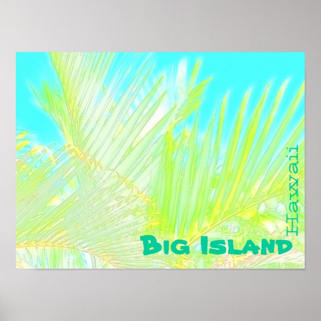 Den stora ön Hawaii handflatan-fronten poster (Framsidan)