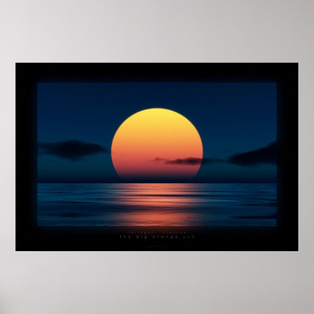 den stora orangen sol poster (Framsidan)