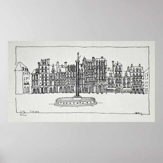 Den stora platsen | Lille, Frankrike Poster (Framsidan)