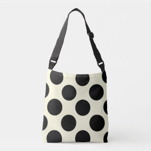 Den stora polka dots planlägger svartvitt axelväska
