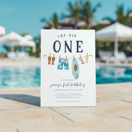 Den stora | Retro Summer Surfa Birthday Inbjudningar