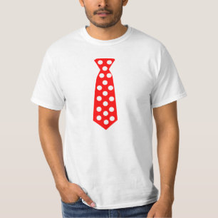 Den stora röd och vitpolkaen pricker tien. Rolig Tee Shirt