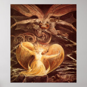 Den stora röda draken och kvinnan av William Blake Poster