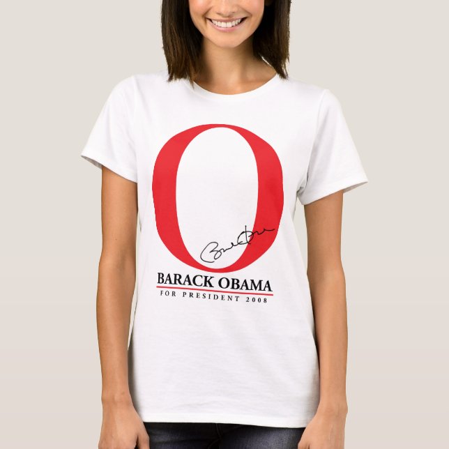 Den stora röda nollan - Barack Obama för president Tee Shirt (Framsida)