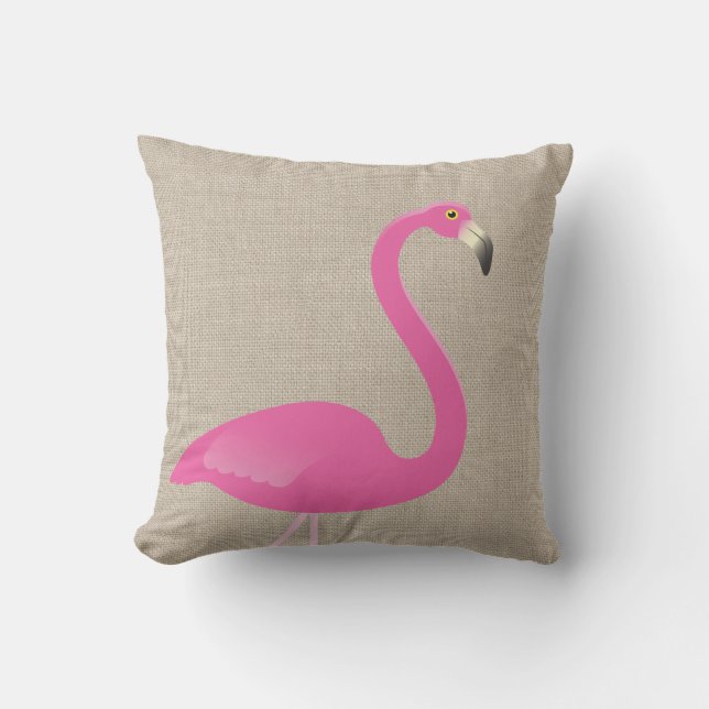Den stora rosa flamingoen på det utomhus- utomhuskudde (Framsida)