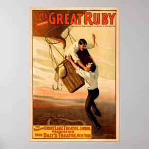 Den stora rubinen, 1899. Vintage teater Poster