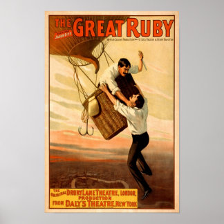 Den stora rubinen, 1899. Vintage teater Poster