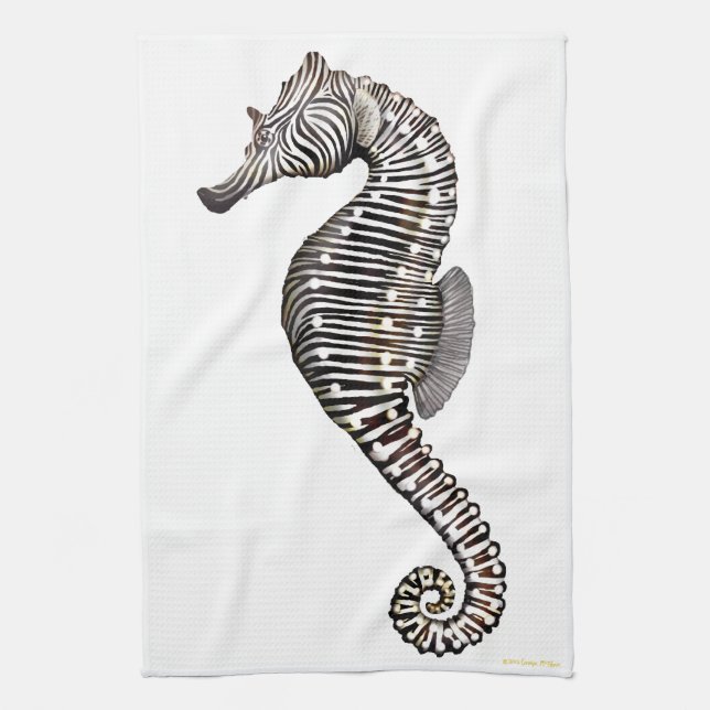 Den stora Seahorsekökshandduken Kökshandduk (Vertikal)