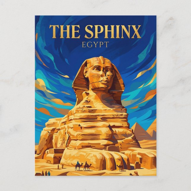 Den stora sfingen Egypten Vykort (Framsida)