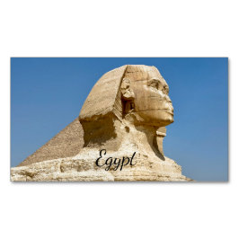 Den stora sfingen i Giza mot en klar blå himmel, Magnetiska Visitkort