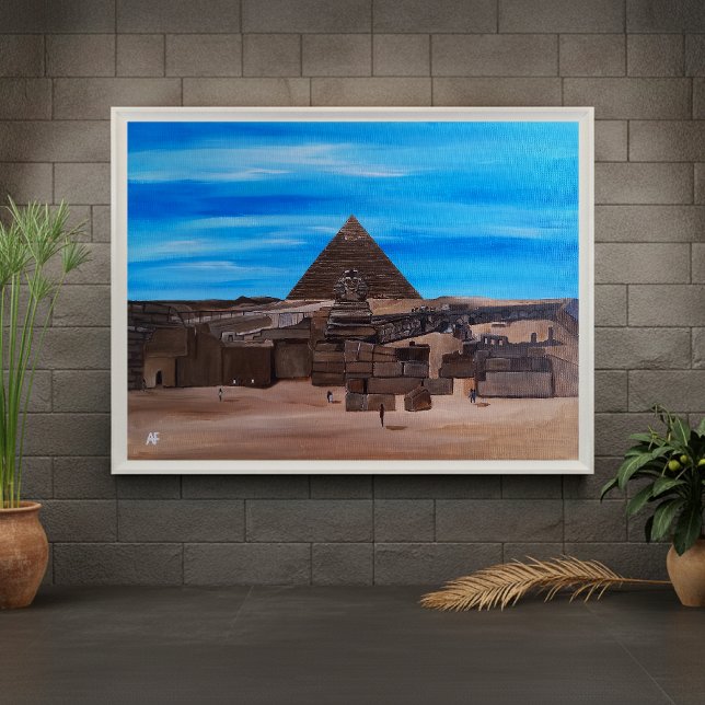 Den stora sfingen och pyramiden Khafre Canvastryck (Skapare uppladdad)