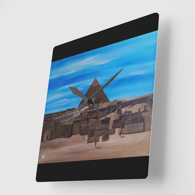 Den stora sfingen och pyramiden Khafre Fyrkantig Klocka (Vinkel)