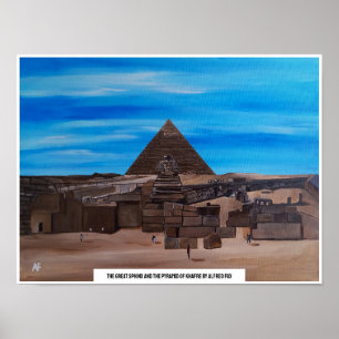 Den stora sfingen och pyramiden Khafre Poster