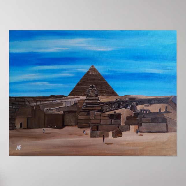 Den stora sfingen och pyramiden Khafre Poster (Framsidan)