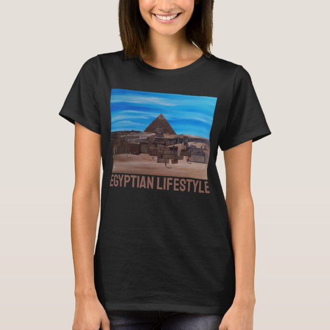 Den stora sfingen och pyramiden Khafre T Shirt (Framsida)