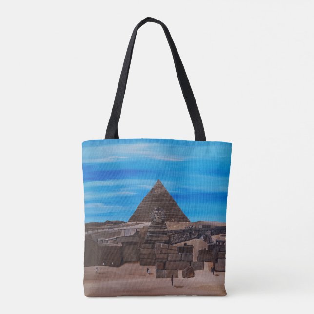 Den stora sfingen och pyramiden Khafre Tygkasse (Baksida)