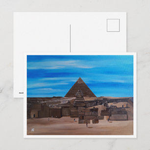 Den stora sfingen och pyramiden Khafre Vykort