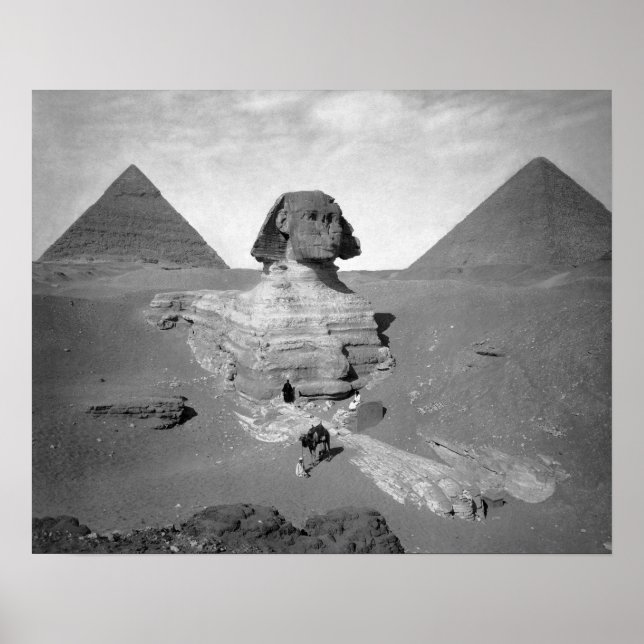 Den stora sfingen & pyramiderna, 1878. Gammalt fot Poster (Framsidan)
