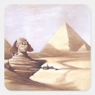 Den stora sfingen, pyramiderna i Giza Fyrkantigt Klistermärke