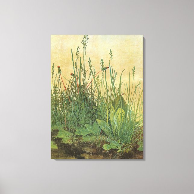 Den Stora (Stora) Gräsmattan av Albrecht Durer Canvastryck (Framsida)