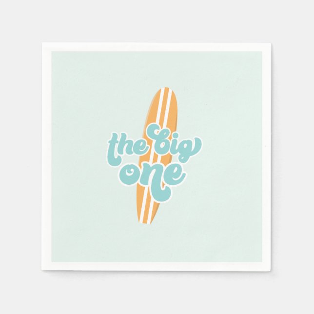 Den stora Surfan Beach 1:a födelsedag Pappersservett (Framsidan)