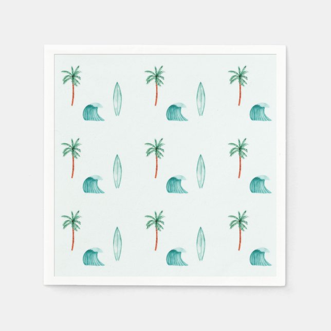 Den stora Surfan första födelsedag Napkin Party De Pappersservett (Framsidan)