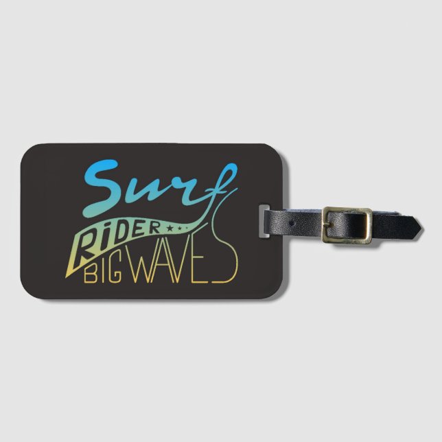 Den stora surfaryttaren vinkar bagagebricka (Framsida horisontal)