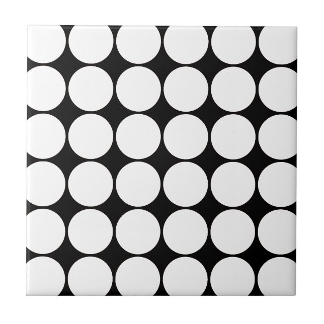 Den stora svartvita polka dots cirklar mönster kakelplatta (Framsidan)