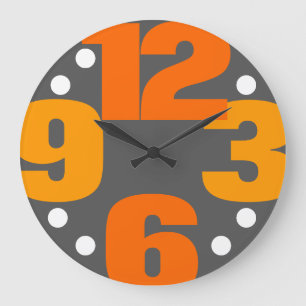 Den stora Time - orange Stor Klocka