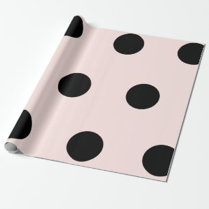 Den stora Tjocken Black Polka dots Mönster vid Ros Presentpapper