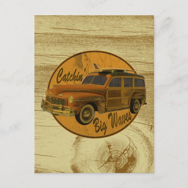 Den stora vågarna i trävirket vykort (Framsida)