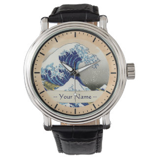 Den stora vågen av Kanagawa Hokusai Katsushika Nam Armbandsur
