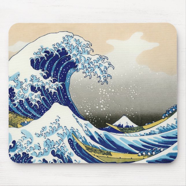 Den stora vågen av Kanagawa Katsushika Hokusai Musmatta (Framsidan)