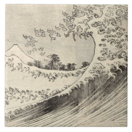 Den Stora Vågen (av Katsushika Hokusai) Kakelplatta