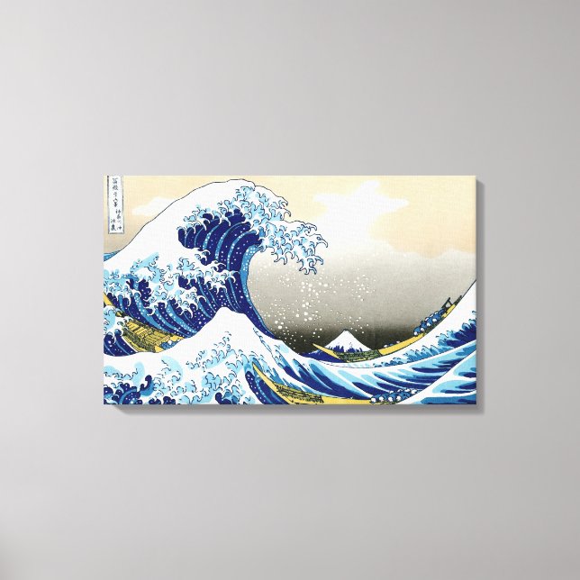 Den stora vågen Kanagawa Katsushika Hokusai Canvastryck (Framsida)