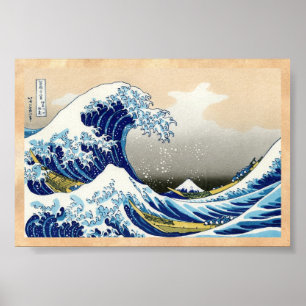 Den stora vågen Kanagawa Katsushika Hokusai Poster