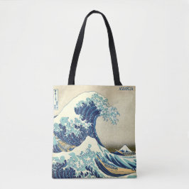 Den stora vågen – Katsushika Hokusai – Anpassad te Tygkasse