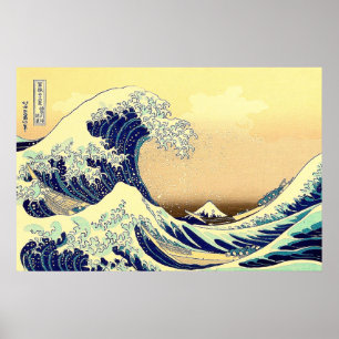 Den Stora Vågen Trettiosex vyer av Mt.Fuji Poster