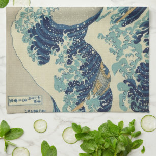 Den stora vågen utanför Kanagawas kust av Hokusai Kökshandduk