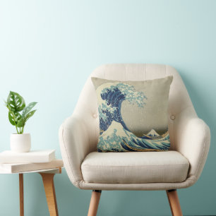 Den stora vågen utanför Kanagawas kust av Hokusai Kudde