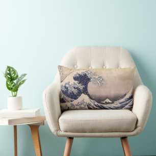 Den stora vågen utanför Kanagawas kust av Hokusai Lumbarkudde