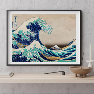 Den stora vågen vid Kanagawa av Katsushika Hokusai Poster