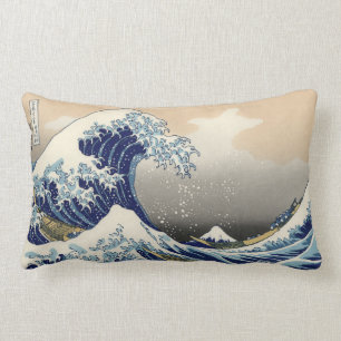 Den stora vågen vid Kanagawa Hokusai Lumbarkudde